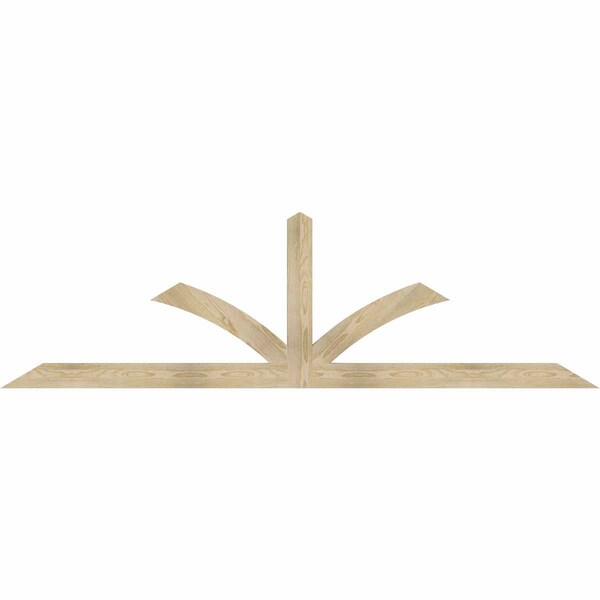 Ekena Millwork Richland Rough Sawn Timber Gable Bracket, Douglas Fir, 96"W x 28"H x 2"D x 4"F, 7/12 Pitch GBW096X28X0204RIC00RDF - main